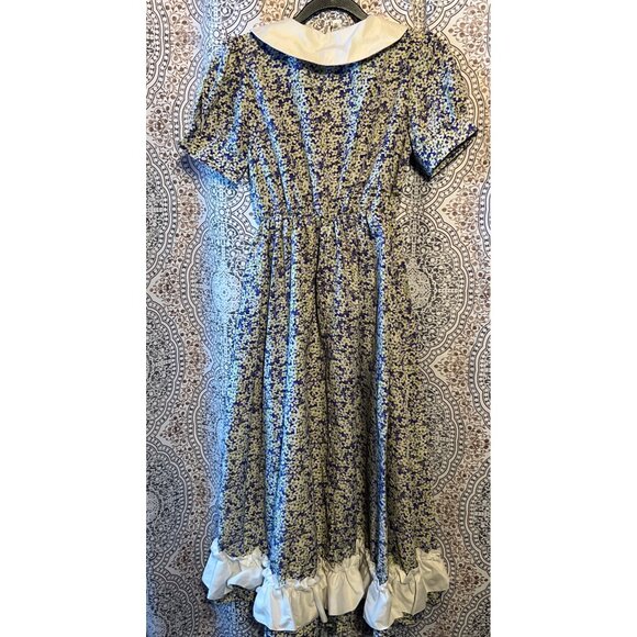Vintage Girls XL Prairie Dress With Ruffled Hem & Apron Costume - Picture 3 of 9